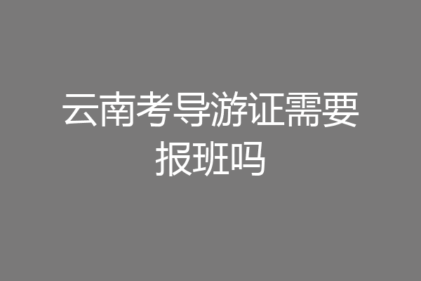 云南考导游证需要报班吗