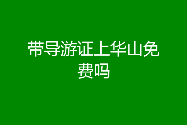 带导游证上华山免费吗