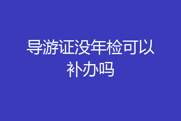导游证没年检可以补办吗