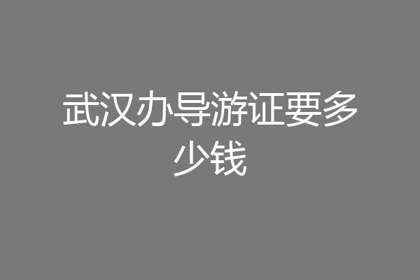 武汉办导游证要多少钱