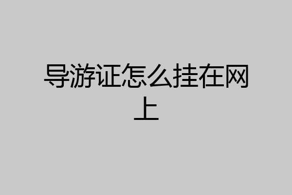 导游证怎么挂在网上