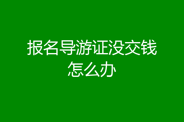 报名导游证没交钱怎么办