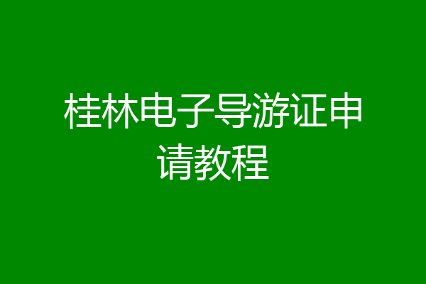桂林电子导游证申请教程