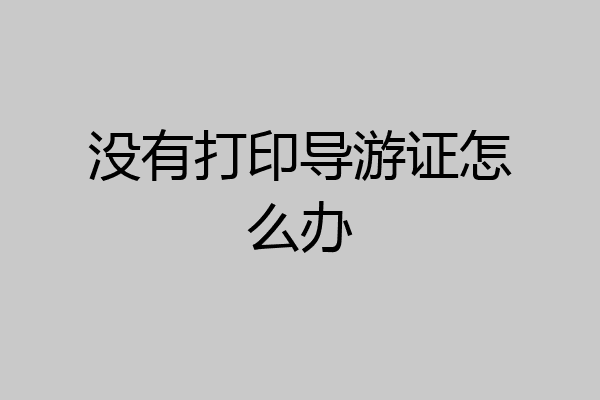 没有打印导游证怎么办