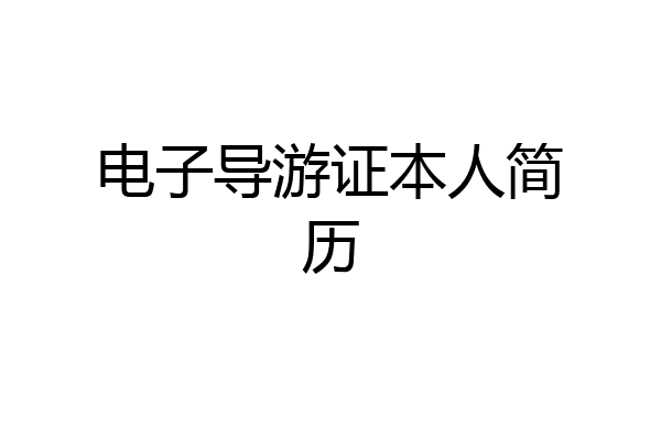 电子导游证本人简历