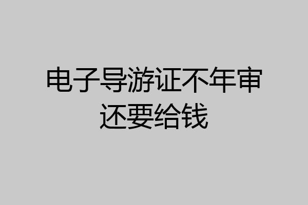 电子导游证不年审还要给钱