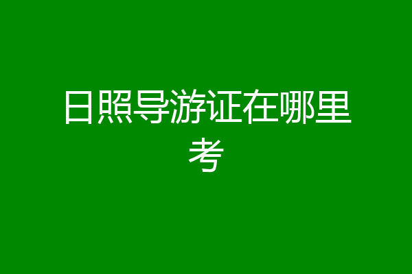 日照导游证在哪里考