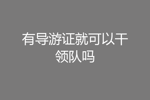 有导游证就可以干领队吗