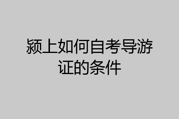颍上如何自考导游证的条件