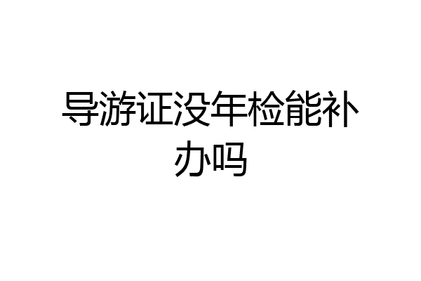 导游证没年检能补办吗
