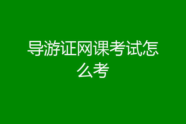 导游证网课考试怎么考