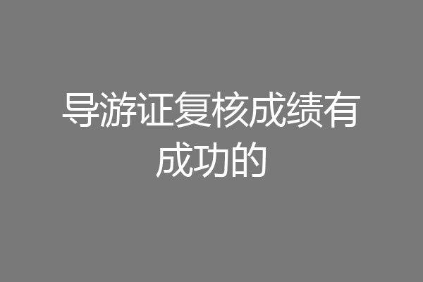 导游证复核成绩有成功的