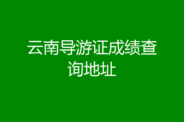 云南导游证成绩查询地址