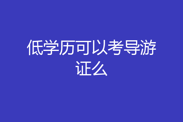 低学历可以考导游证么