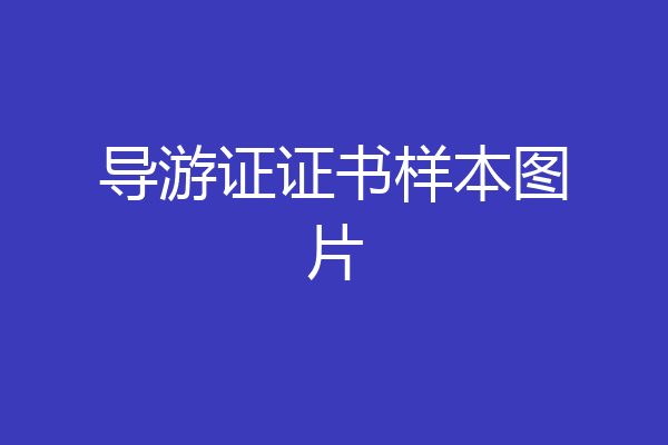 导游证证书样本图片