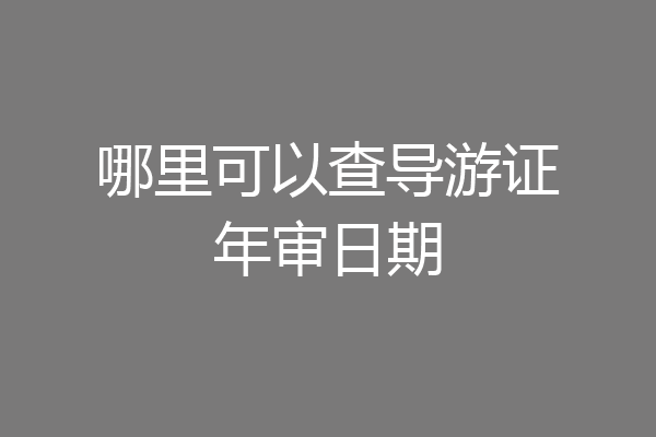 哪里可以查导游证年审日期