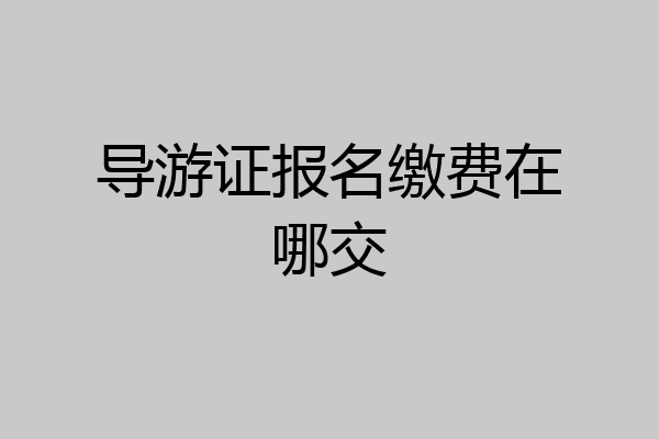 导游证报名缴费在哪交