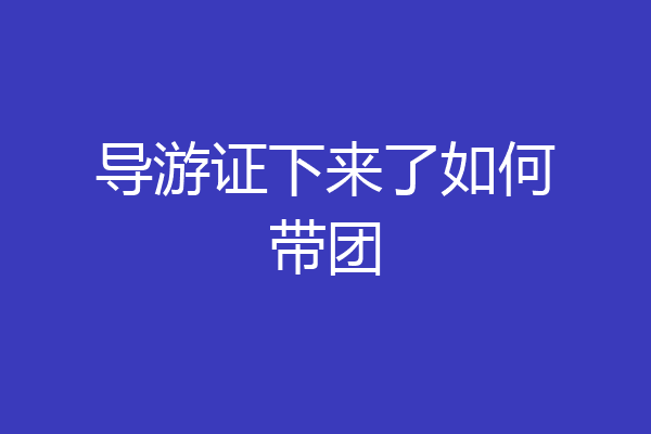 导游证下来了如何带团