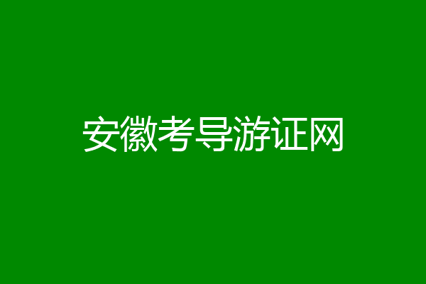 安徽考导游证网