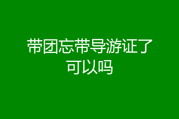 带团忘带导游证了可以吗