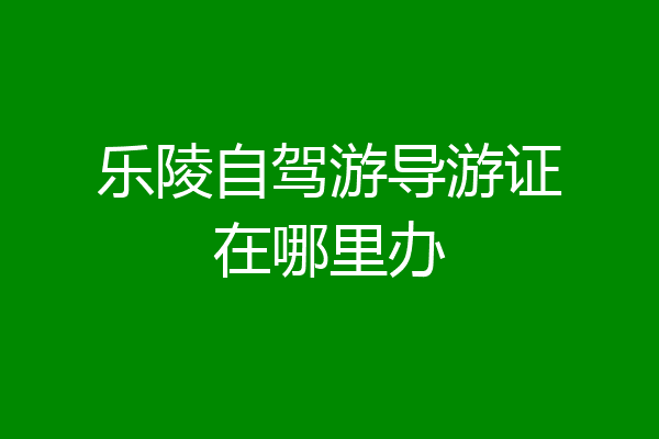 乐陵自驾游导游证在哪里办