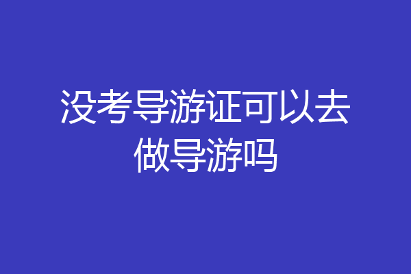 没考导游证可以去做导游吗