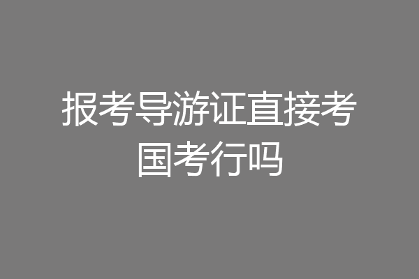 报考导游证直接考国考行吗