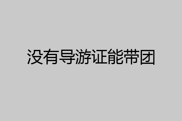 没有导游证能带团
