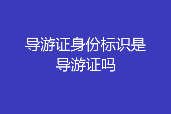 导游证身份标识是导游证吗