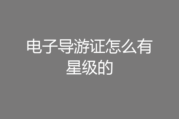 电子导游证怎么有星级的