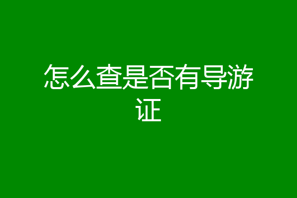 怎么查是否有导游证