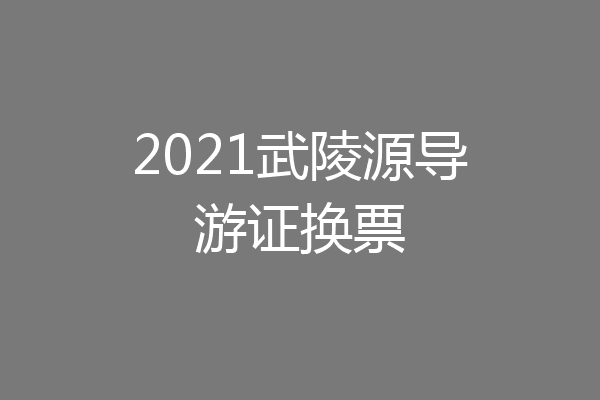 2021武陵源导游证换票