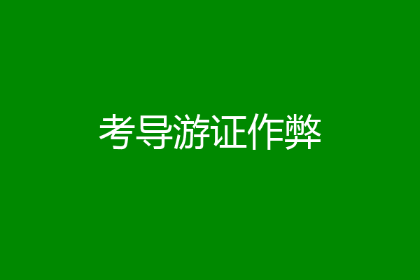 考导游证作弊