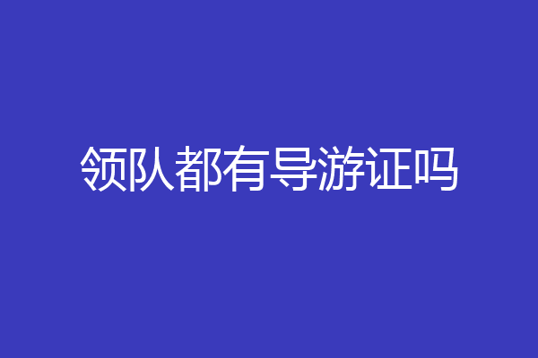 领队都有导游证吗