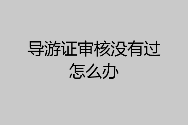 导游证审核没有过怎么办