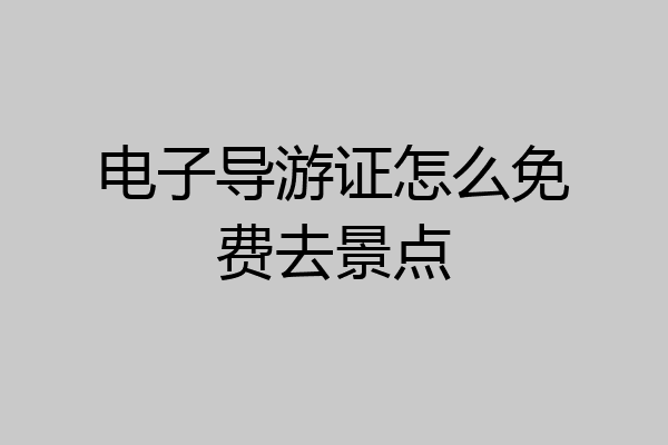 电子导游证怎么免费去景点