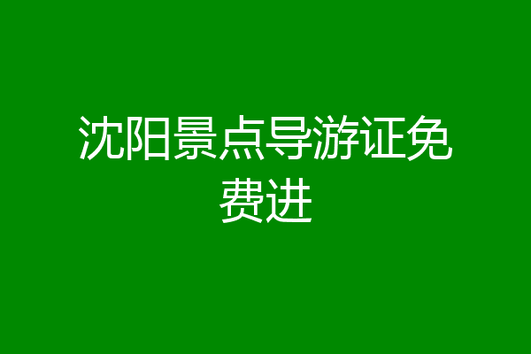 沈阳景点导游证免费进