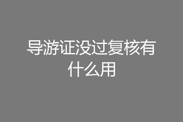 导游证没过复核有什么用