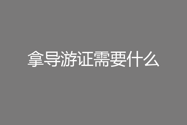 拿导游证需要什么