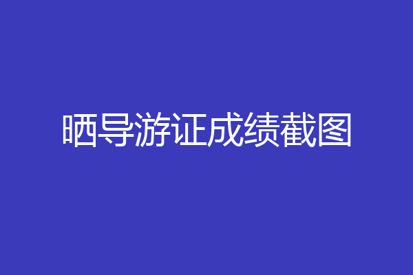 晒导游证成绩截图