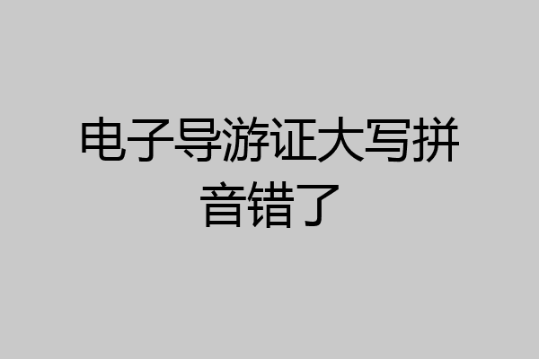 电子导游证大写拼音错了