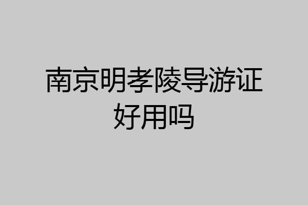 南京明孝陵导游证好用吗