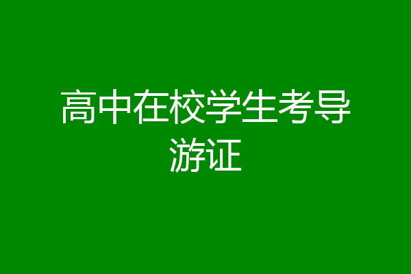 高中在校学生考导游证