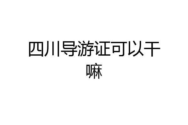 四川导游证可以干嘛