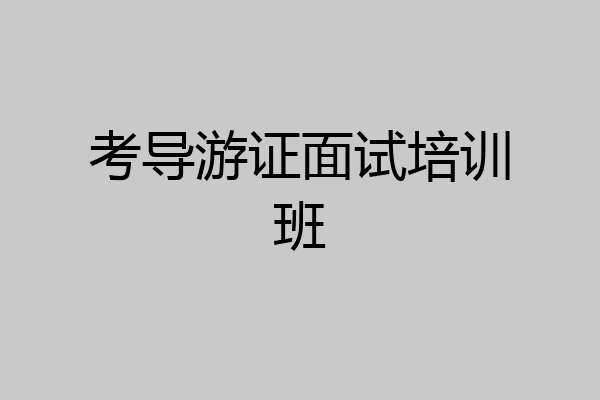 考导游证面试培训班