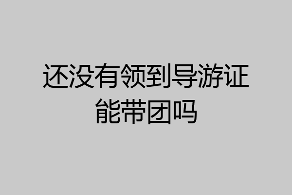 还没有领到导游证能带团吗