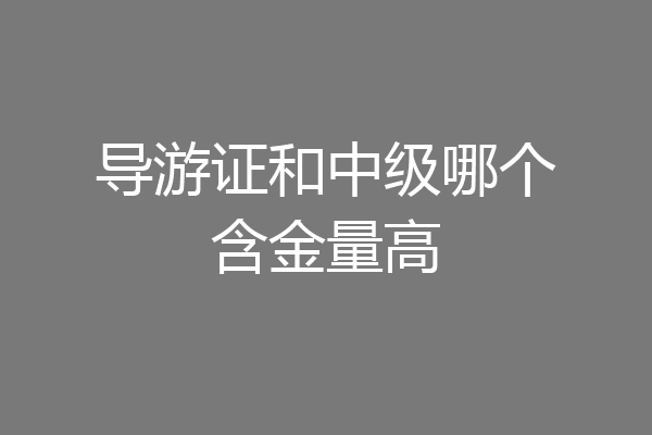 导游证和中级哪个含金量高