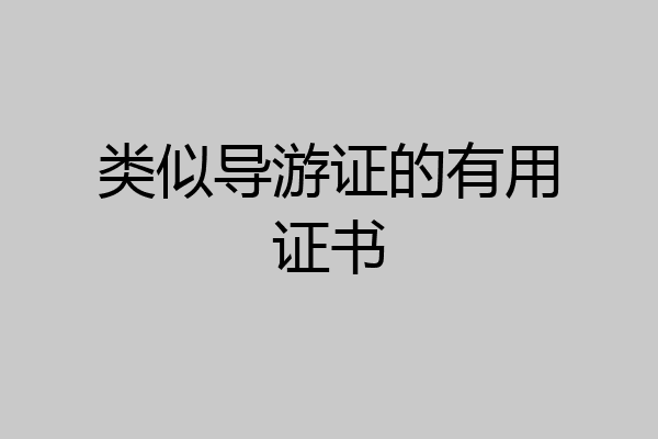 类似导游证的有用证书