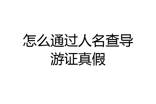 怎么通过人名查导游证真假