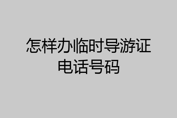 怎样办临时导游证电话号码
